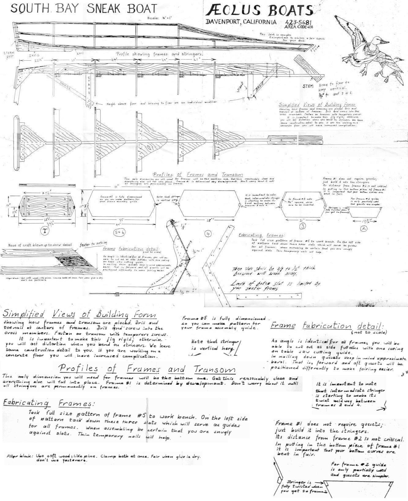 Here are the build notes. Bill clearly wants a hook in the bow as he ...